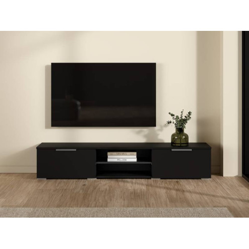 TV Stand Match 2 Drawers Black | Kitdescans