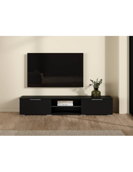 Mueble TV Match 2 Cajones Negro | Kitdescans Mueble TV Match 2 Cajones Negro | Kitdescans