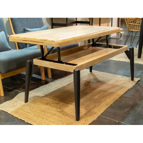Lift-Top Coffee Table Moon Oak And Black | Kitdescans