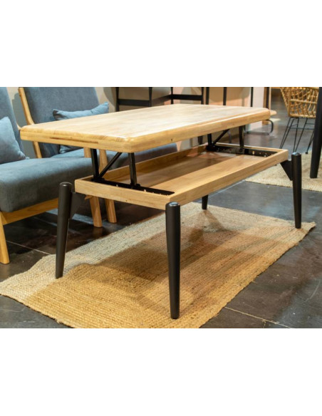 Mesa De Centro Elevable Moon Roble Negro | Kitdescans Mesa De Centro Elevable Moon Roble Negro | Kitdescans