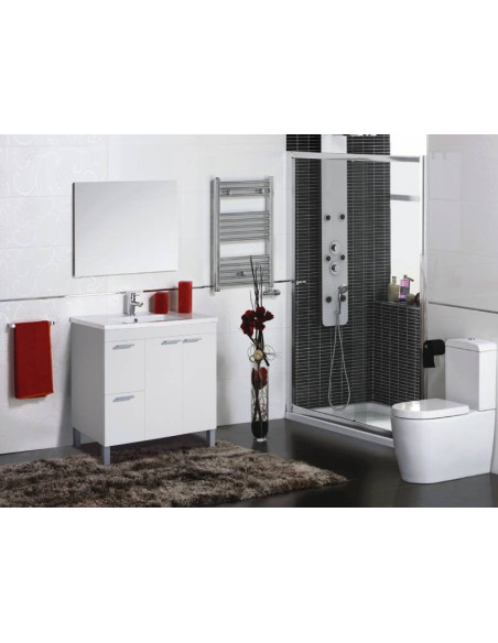 comprar Mueble lavabo Aktiva 2 cajones y 2 puertas con espejo blanco en Andorra comprar Mueble lavabo Aktiva 2 cajones y 2 puertas con espejo blanco en Andorra