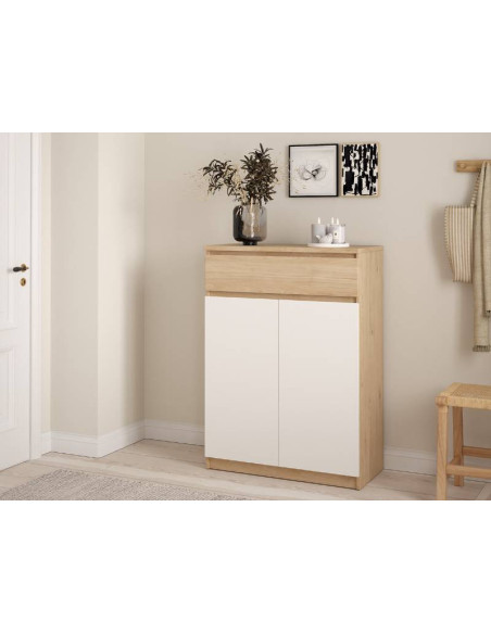 Meuble D'Entrée Naia 2 Tiroirs Et 1 Porte | Kitdescans Meuble D'Entrée Naia 2 Tiroirs Et 1 Porte | Kitdescans