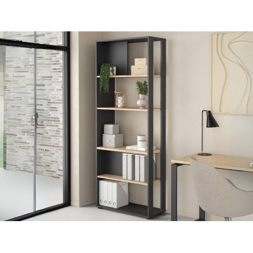 Estantería Sign Gris Oscuro Roble 205x80x34 | Kitdescans