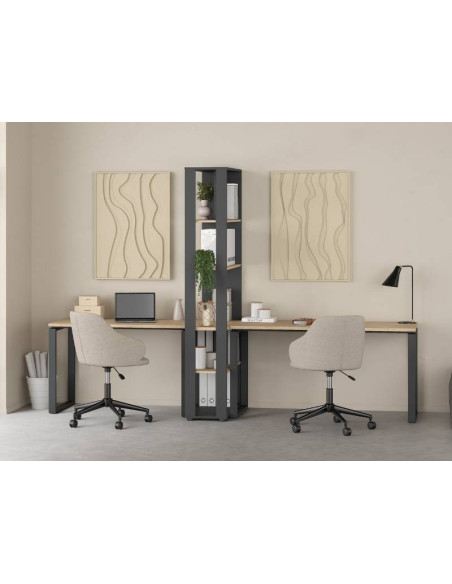 Estantería Sign Gris Oscuro Roble 205x80x34 | Kitdescans Estantería Sign Gris Oscuro Roble 205x80x34 | Kitdescans