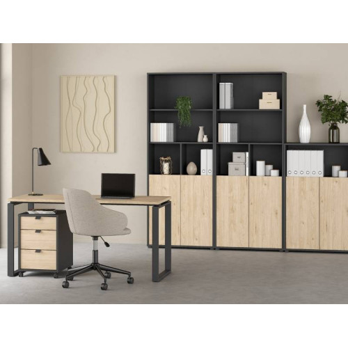 Commode Sign Classement Gris Foncé Chêne | Kitdescans