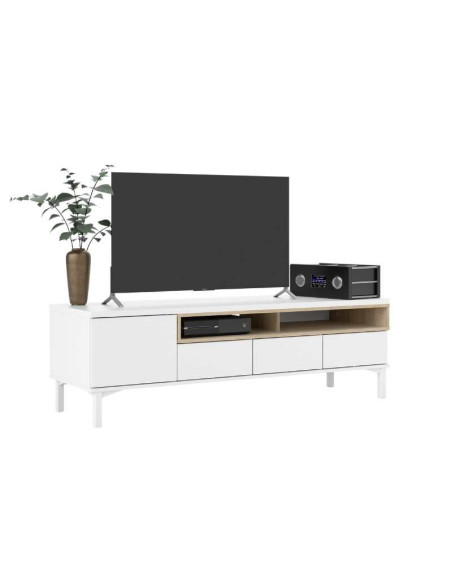 Comprar Mueble de TV Roomers blanco y roble en Andorra Comprar Mueble de TV Roomers blanco y roble en Andorra