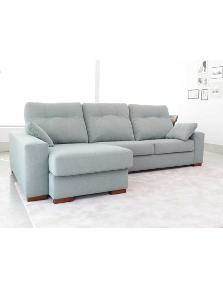 Canapé Nantes avec Sièges Coulissants et Chaise Longue Réversible avec Coffre | Kitdescans