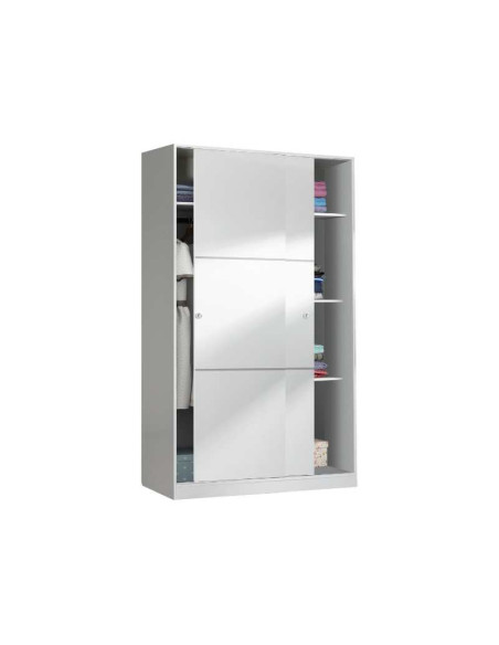Armario 2 Puertas Correderas Blanco Brillante