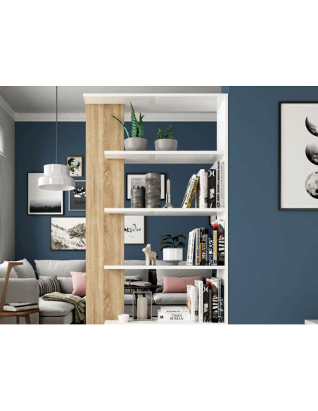 Comprar Estantería Alida en Blanco Artik y Roble Canadian online