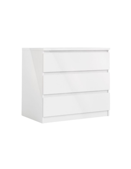 Commode Naia 3 Tiroirs - Blanc Brillant | Kitdescans