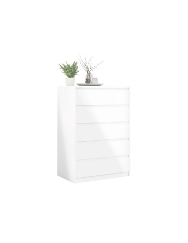 Naia Dresser 5 Large Drawers - Glossy White | Kitdescans