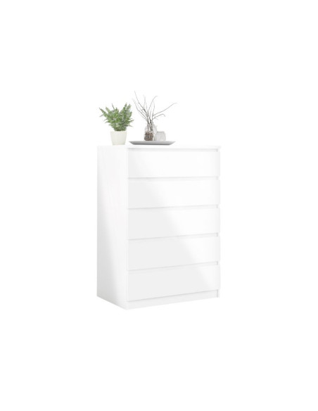Naia Dresser 5 Large Drawers - Glossy White | Kitdescans