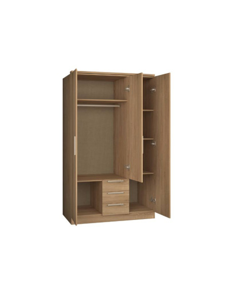 Eco+ Wardrobe 3 Drawers / 3 Doors / Oak | Kitdescans