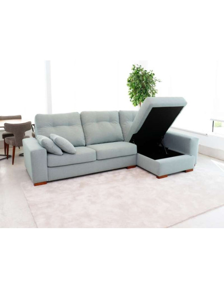 Canapé Nantes avec Sièges Coulissants et Chaise Longue Réversible avec Coffre | Kitdescans